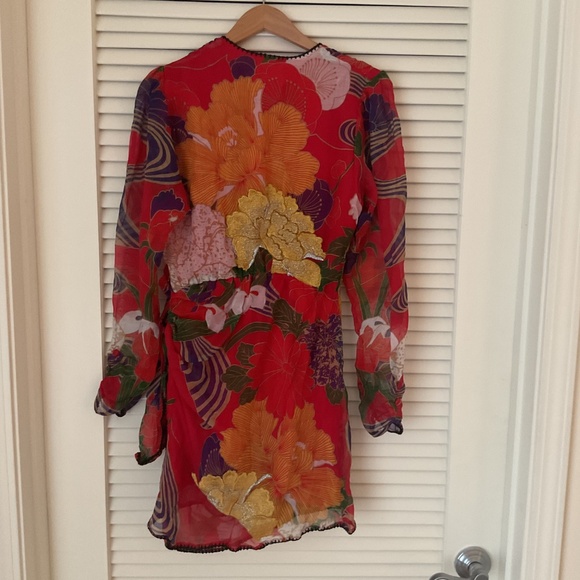 Chasing Unicorns What I Did For Love Embroidered Silk Dress Small - Picture 10 of 13